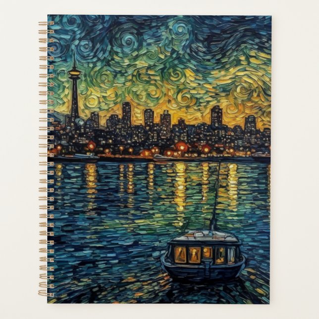 Seatle Space Needle in van Gogh style Planner (Front)