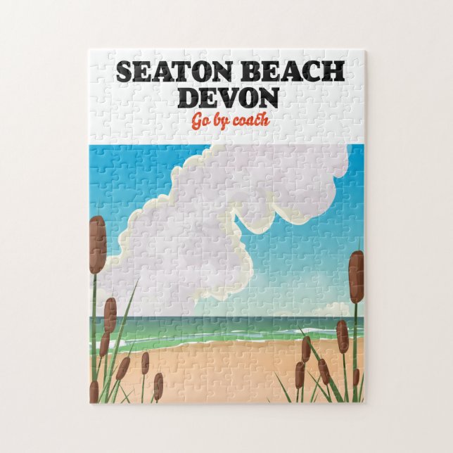 Seaton Beach Dorset travel poster Jigsaw Puzzle (Vertical)