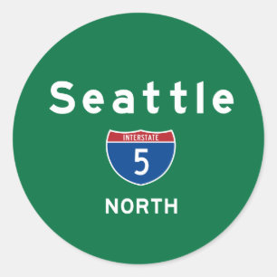 Seattle 5 classic round sticker