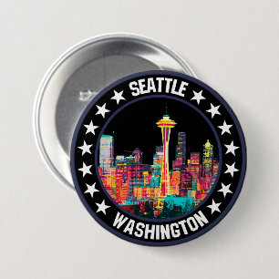Seattle 7.5 cm round badge