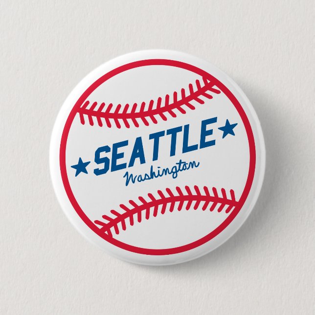 Seattle Baseball 6 Cm Round Badge (Front)