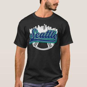 Seattle Baseball Downtown City Skyline Fan T-Shirt