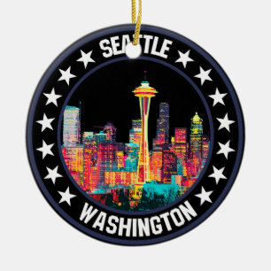 Seattle ceramic ornament