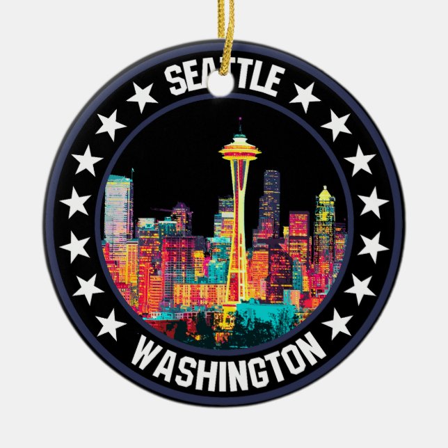 Seattle                                            ceramic ornament (Front)
