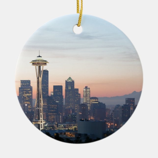 Seattle Ceramic Tree Decoration (Front)