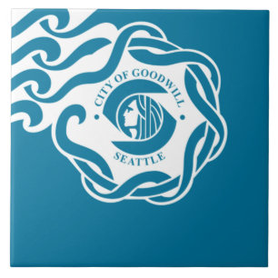 Seattle city flag ceramic tile