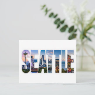 Seattle City Skyline Iconic Seattle Landmarks Postcard
