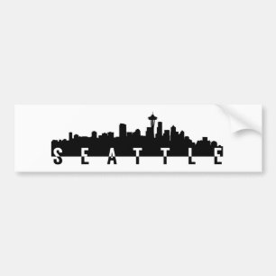 seattle city skyline silhouette black shape americ bumper sticker