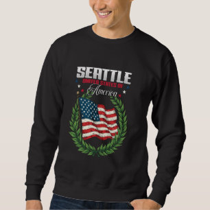 Seattle City United States of America Flag Sweatshirt