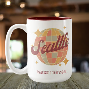 Seattle City Washington Retro Vintage Two-Tone Coffee Mug