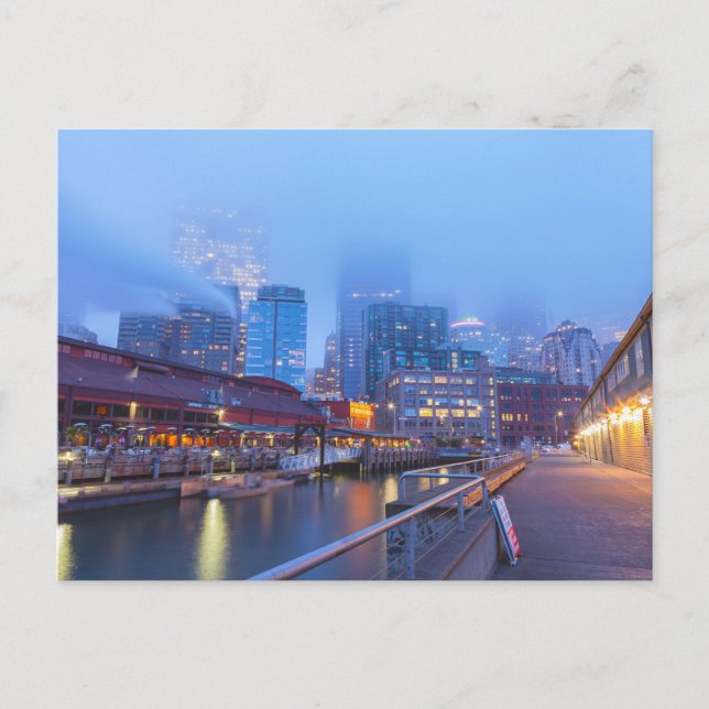Seattle Cityscape at Dawn Postcard (Front)