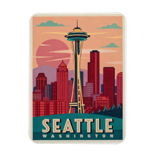 Seattle - Emerald City Skyline Magnet