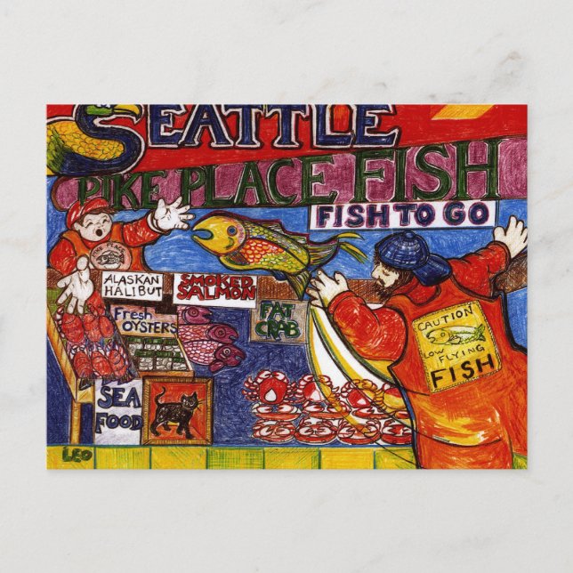 Seattle Fish Market Postcard (Front)
