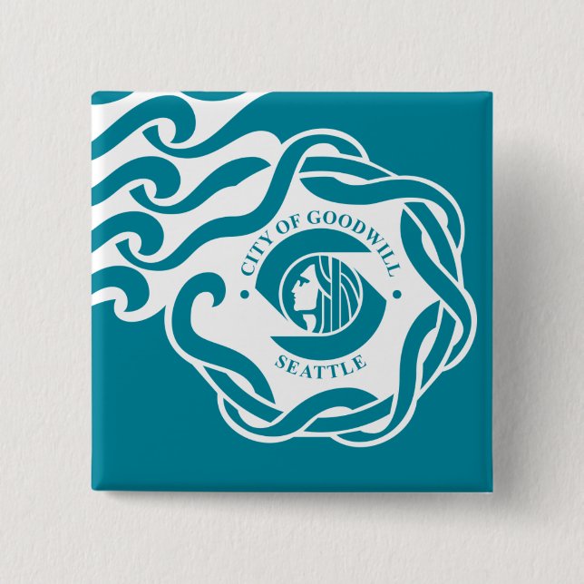 Seattle Flag 15 Cm Square Badge (Front)
