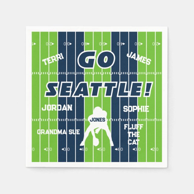 Seattle Football Family Paper Napkin (Front)