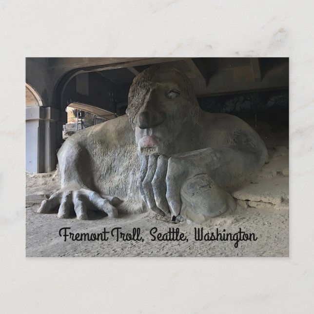 Seattle Fremont Troll #1 Postcard (Front)