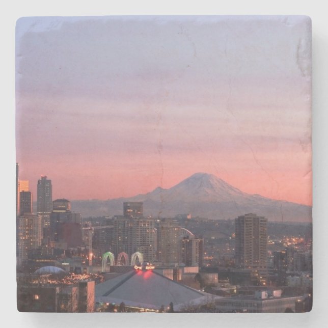 Seattle from Kerry Park. Stone Coaster (Front)