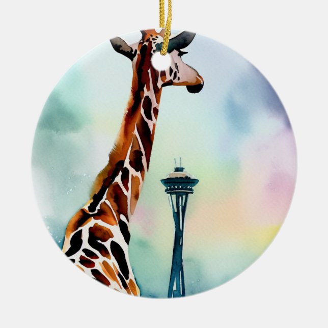 Seattle Giraffe Ornament (Front)