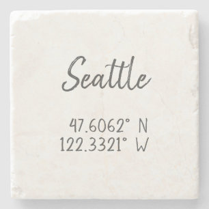 Seattle GPS Coordinates Longitude Latitude      Stone Coaster