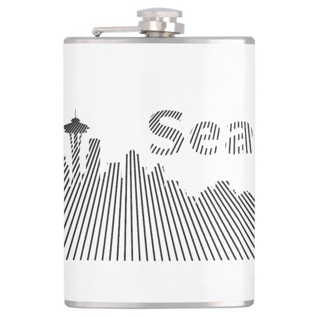 Seattle Graphic Hip Flask (Front)
