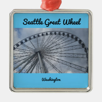 Seattle Great Wheel Puget Sound Washington Metal Ornament