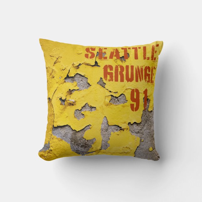 Seattle Grunge Music 1991 Cushion (Front)