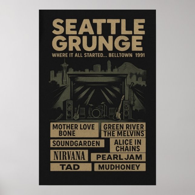 Seattle Grunge Poster (Front)