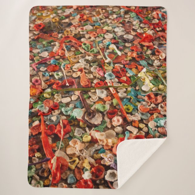 Seattle Gum Wall Sherpa Blanket (Front)