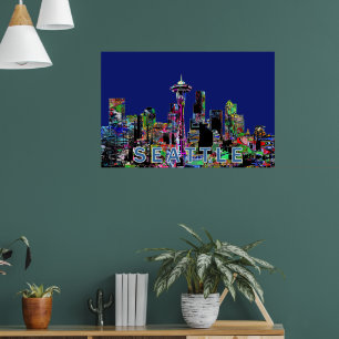 Seattle in graffiti poster