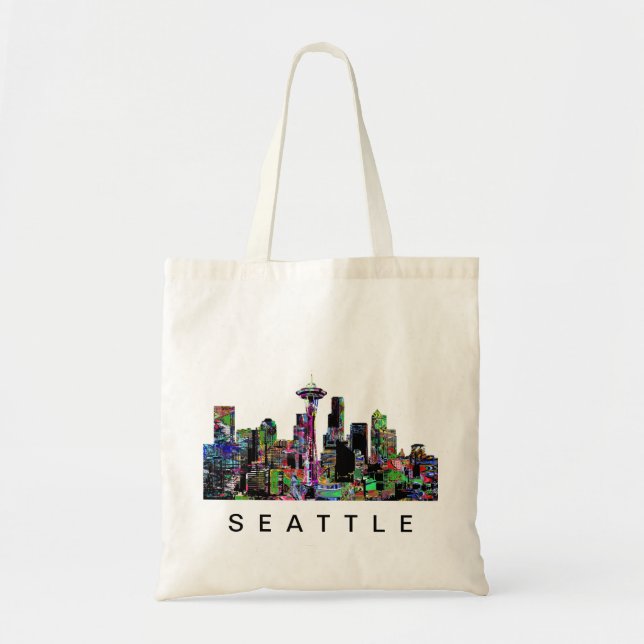 Seattle in graffiti tote bag (Front)