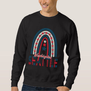 Seattle In Washington Travel Souvenir Rainbow Sweatshirt