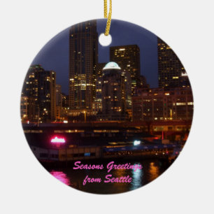 Seattle Lights Ceramic Ornament