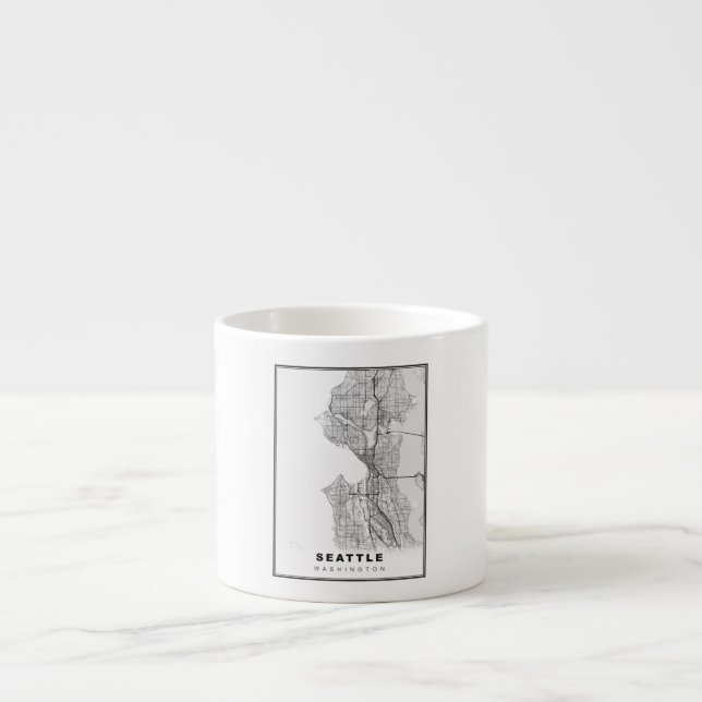 Seattle Map Espresso Cup (Front)