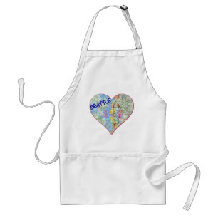 Seattle Map Heart Standard Apron