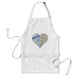 Seattle Map Heart Standard Apron