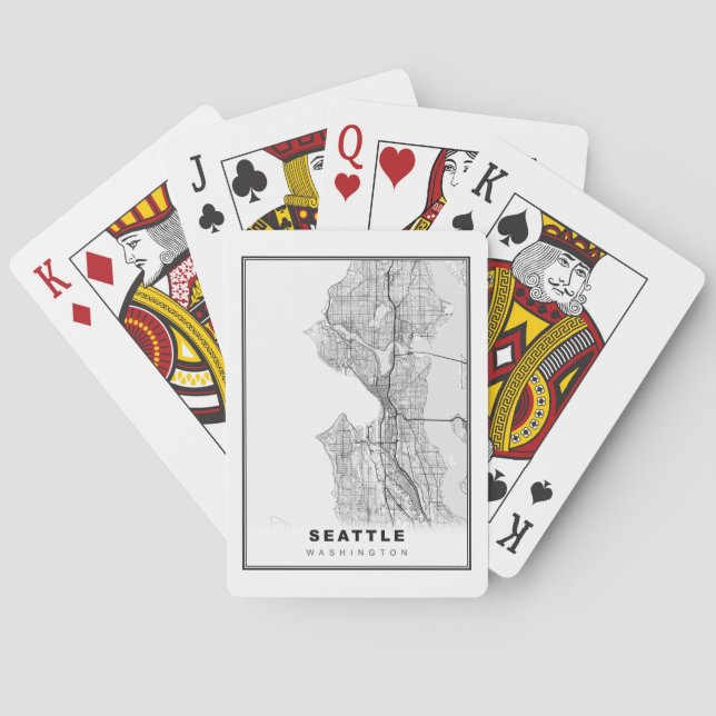 Seattle Map Playing Cards (Back)