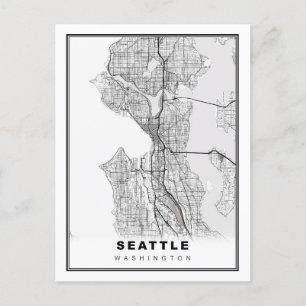 Seattle Map Postcard