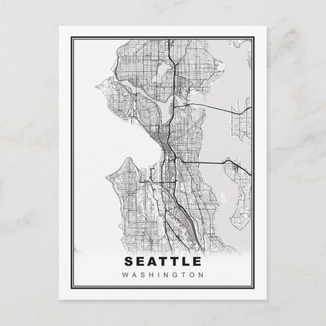 Seattle Map Postcard (Front)