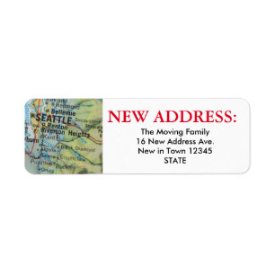 Seattle New Address Label Return Address Label