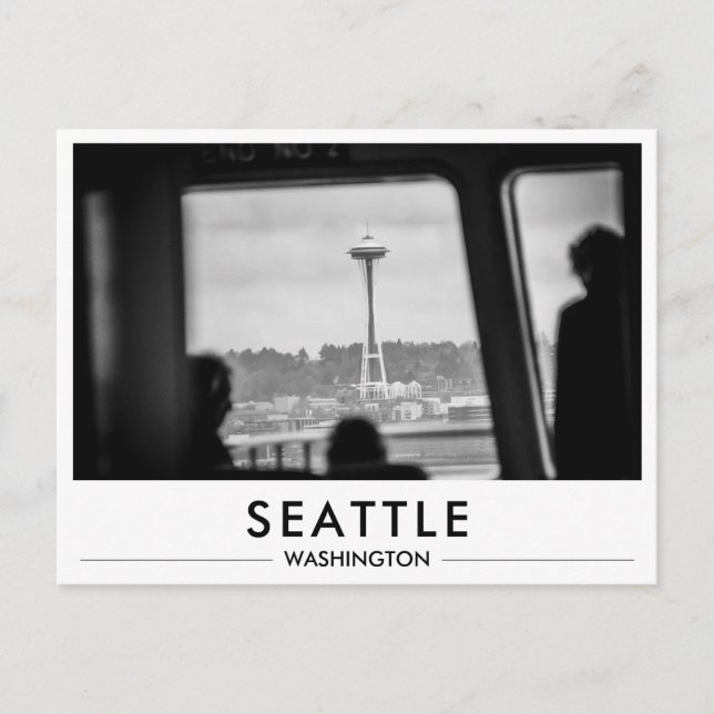 Seattle Photo Space Needle From Ferry Postcard (Front)