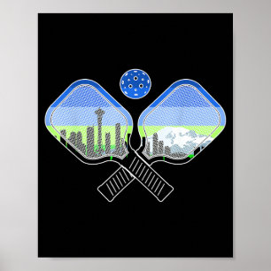 Seattle pickleball player pacific northwest poster