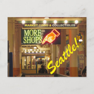 Seattle! Pike Street Market Staircase Postcard