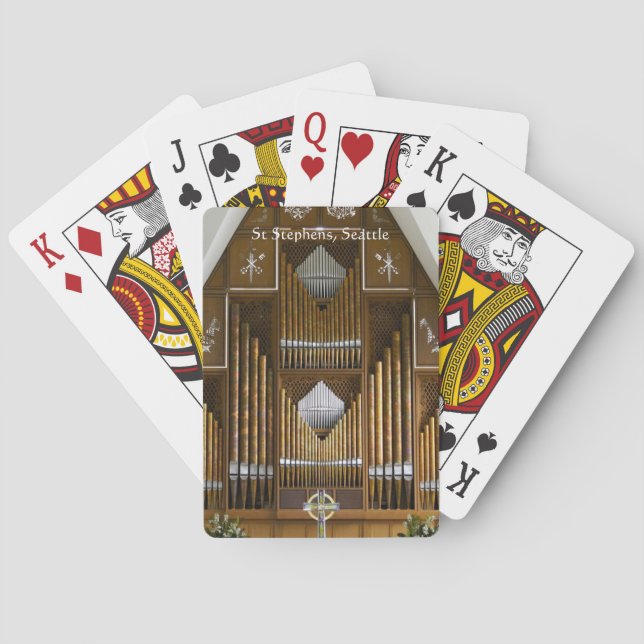 Seattle pipe organ playing cards (Back)