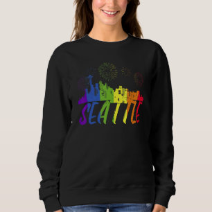 Seattle Pride Skyline  Pride Parade Seattle Sweatshirt