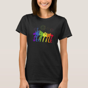 Seattle Pride Skyline Pride Parade Seattle T-Shirt