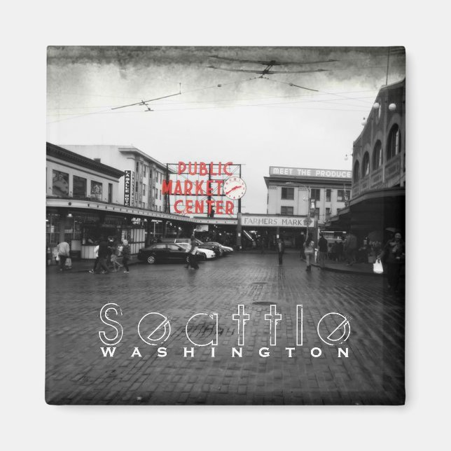 Seattle Public Market Centre Coaster Magnet (Front)