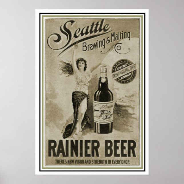 Seattle Ranier Beer Ad Poster 13 x 19 (Front)