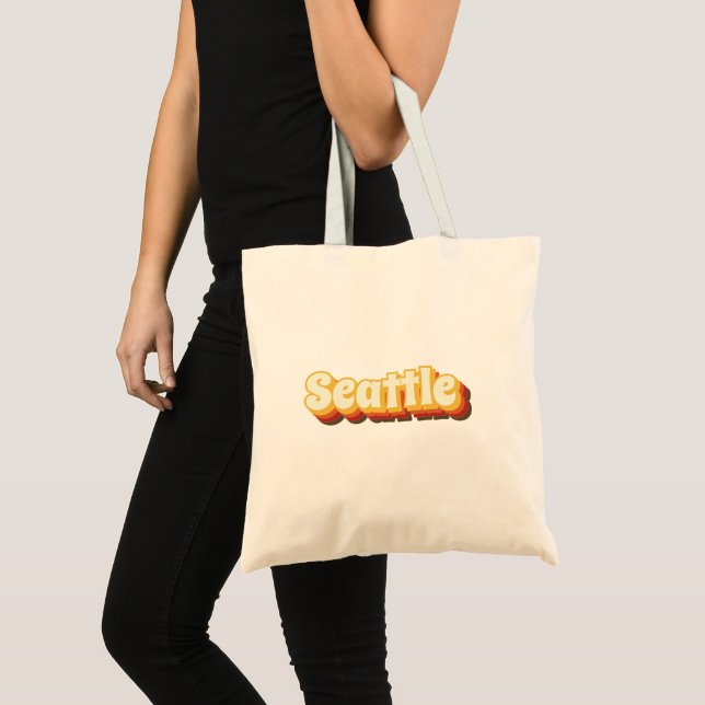Seattle Retro Vintage Text Tote Bag (Front (Product))
