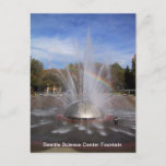 Seattle Science Centre Fountain Washington Photo Postcard<br><div class="desc">Seattle Science Centre Fountain Photo in Washington postcard. Beautiful photo of the fountain with a rainbow. Personalise this template or Edit it further for more changes.</div>