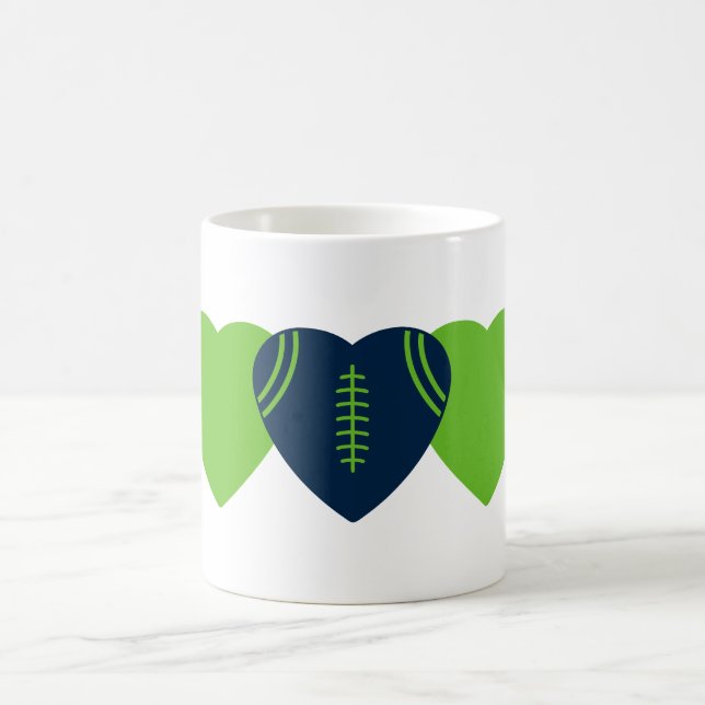 Seattle Seahawks Football Heart Design Coffee Mug (Center)